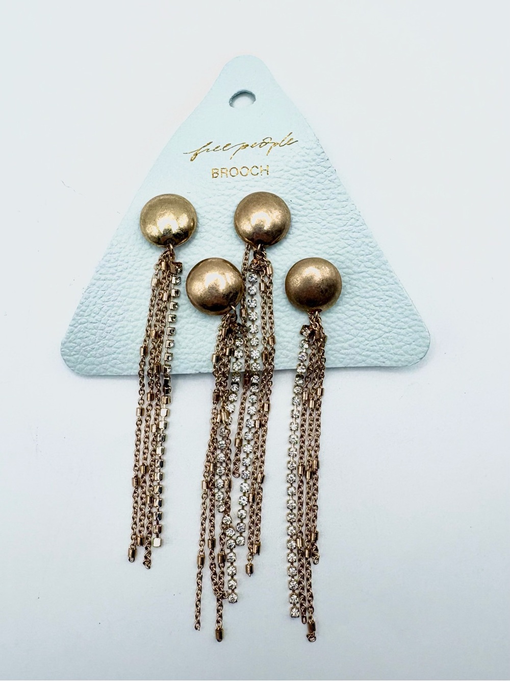 New Free People Gold Brandy Fringe Pin Set